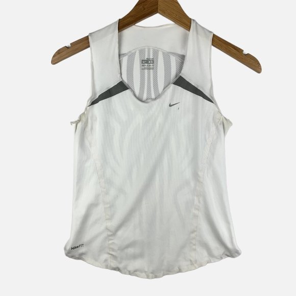 Nike Fit Dry White Sleeveless Workout Tank Top - Picture 1 of 14